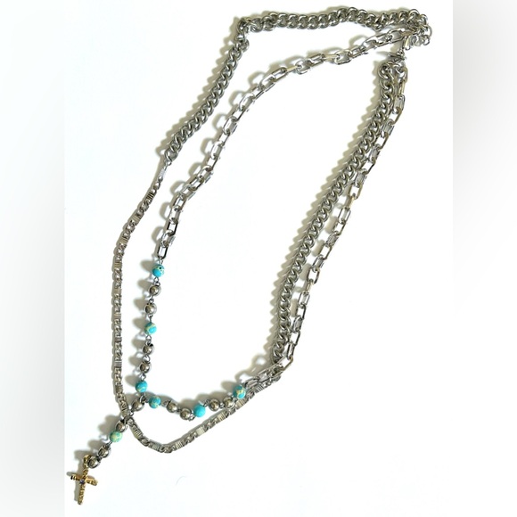 Vanessa Mooney Layered Rosary Necklace with Turquoise Beads - Picture 3 of 5